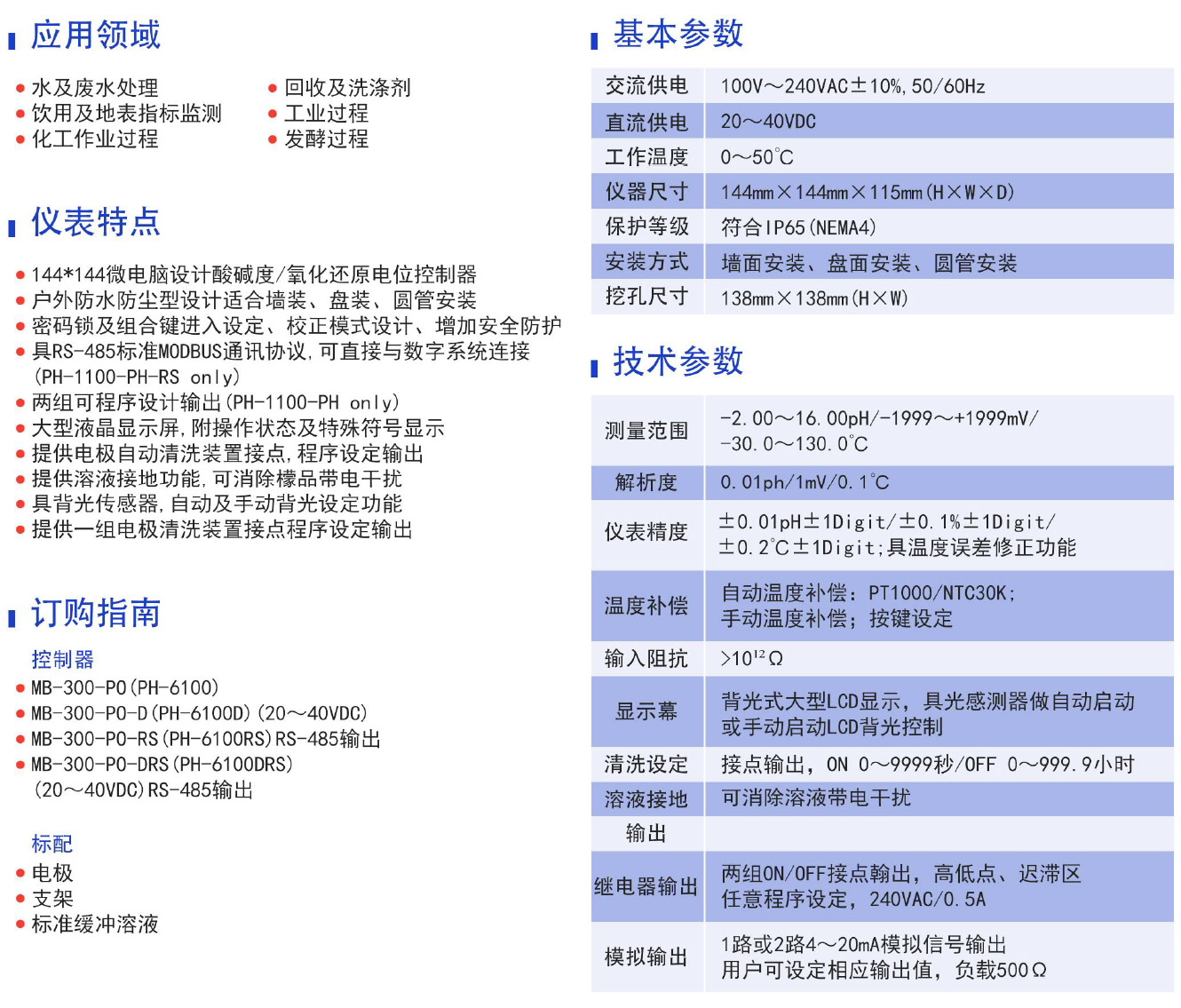 PH-1100 PH/ORP控制器